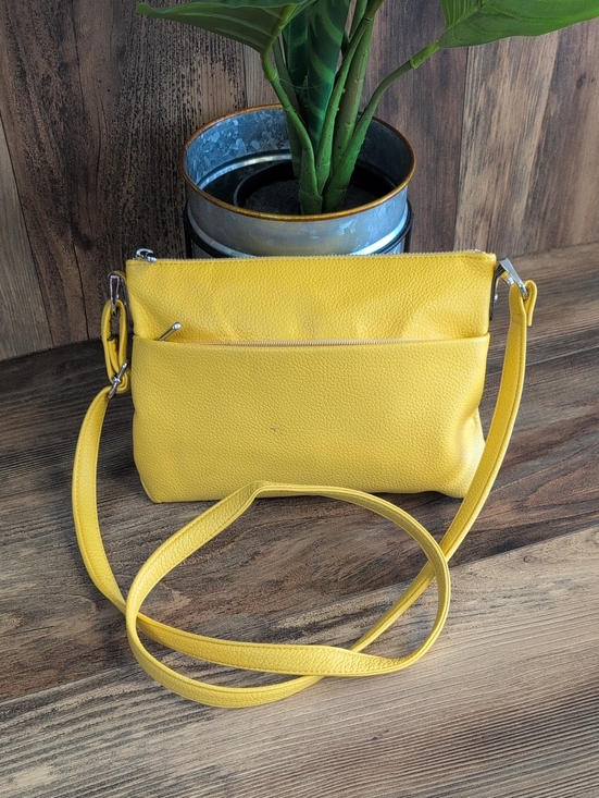 a new day Handbags - a new day Yellow Pebbled Crossbody Bag F314